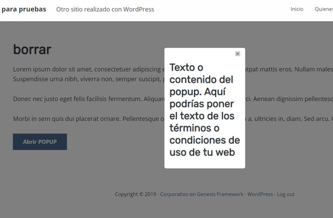 Resultado popups con código