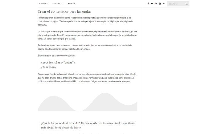 Cómo poner un fondo con ondas en nuestro WordPress