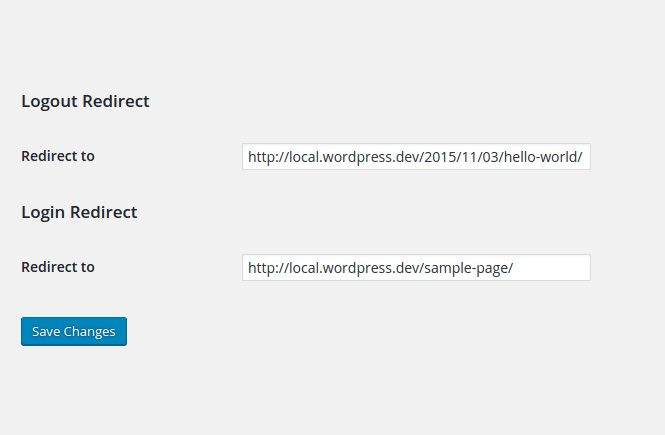 Plugin Login and Logout Redirect