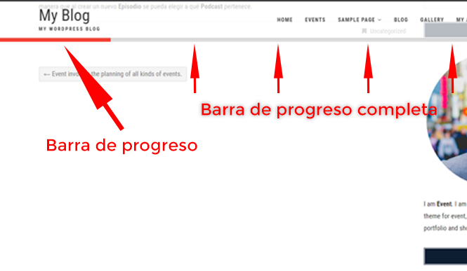 Plugin que muestra una barra de progreso de lectura solo en artículos