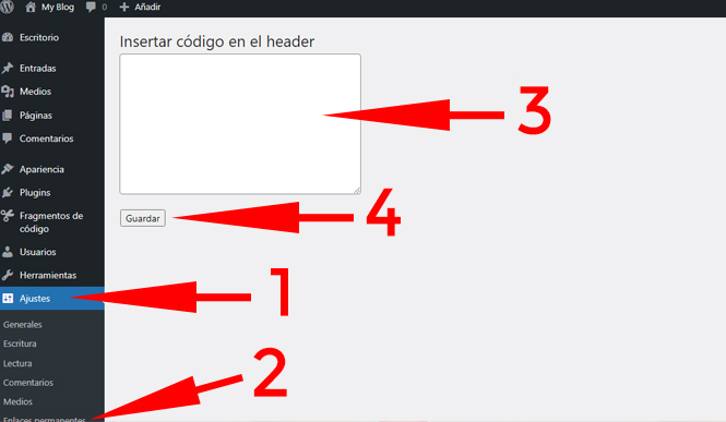 plugin que permite insertar código en el header